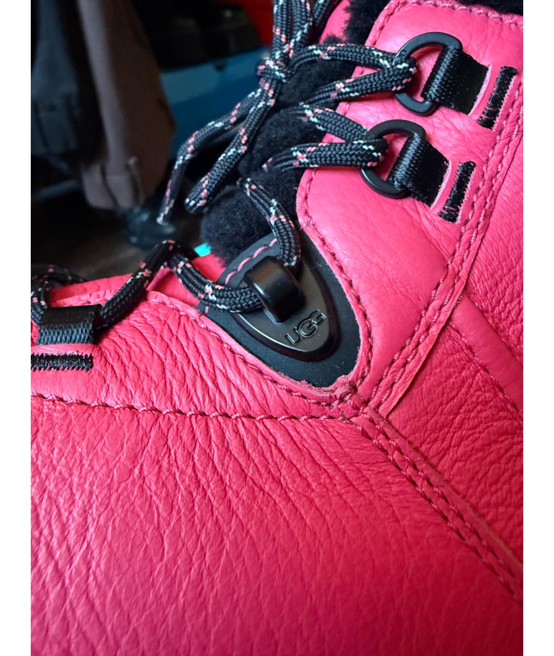 UGG AUSTRALIA Фуксия кожаные ботинки, фото 7