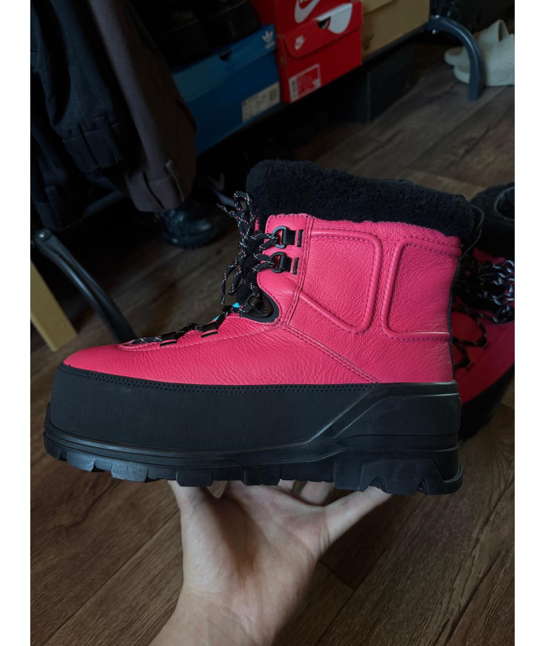 UGG AUSTRALIA Фуксия кожаные ботинки, фото 8