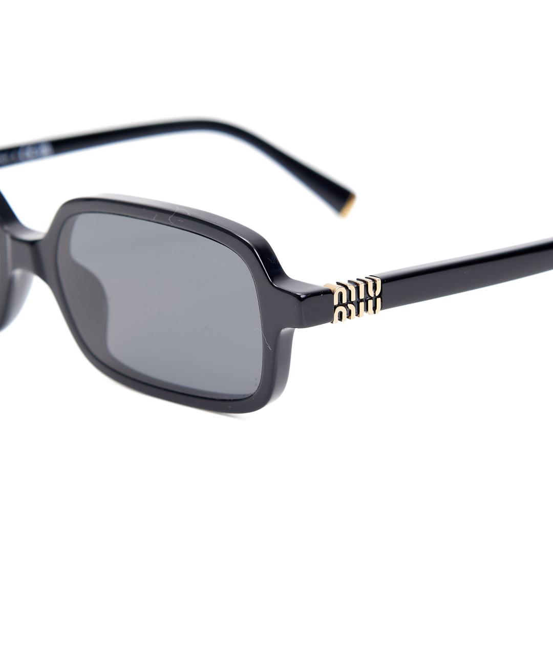 MIU MIU Черные пластиковые солнцезащитные очки, фото 3