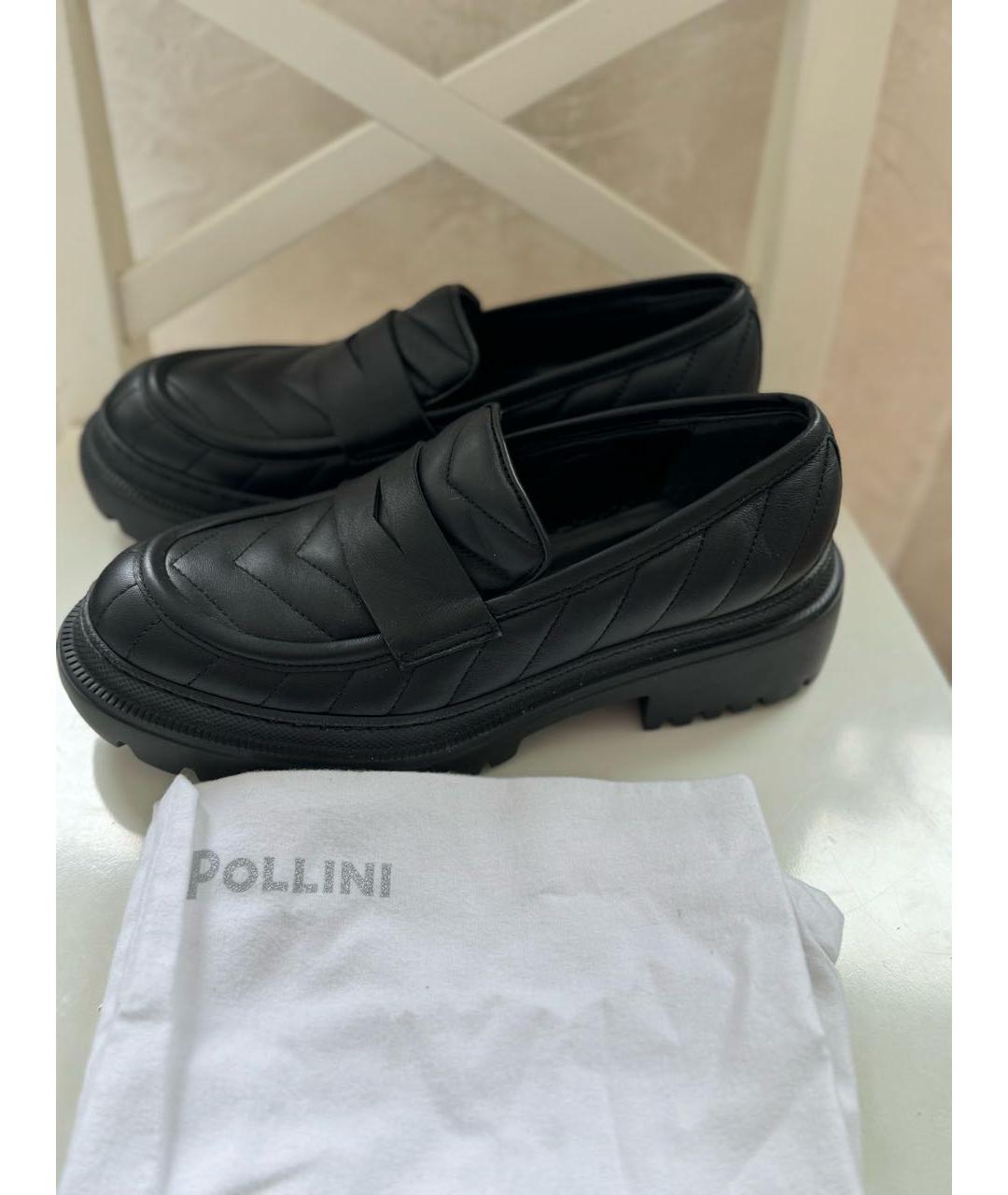 POLLINI Черные кожаные лоферы, фото 7
