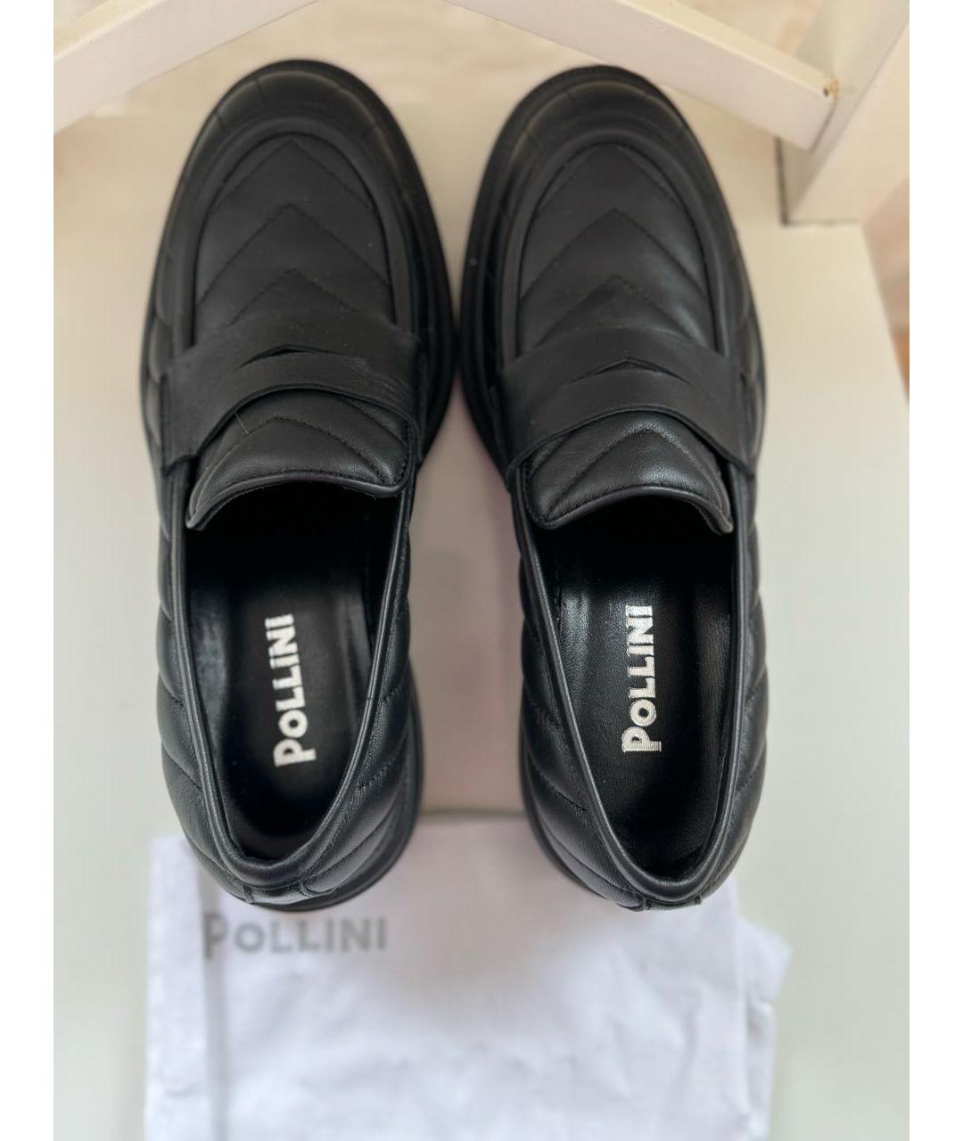 POLLINI Черные кожаные лоферы, фото 3