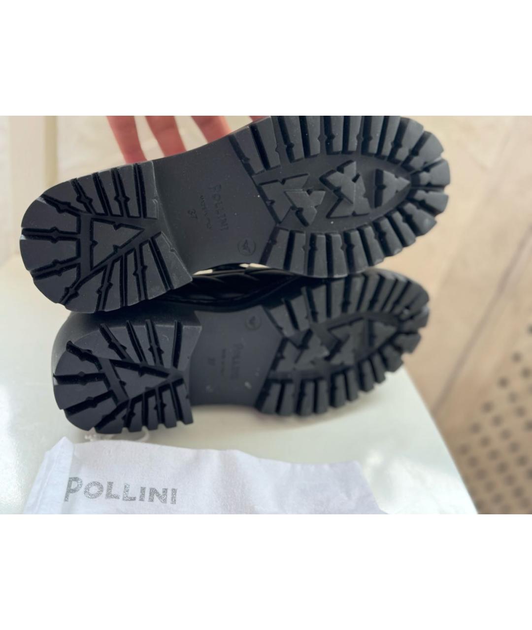 POLLINI Черные кожаные лоферы, фото 6