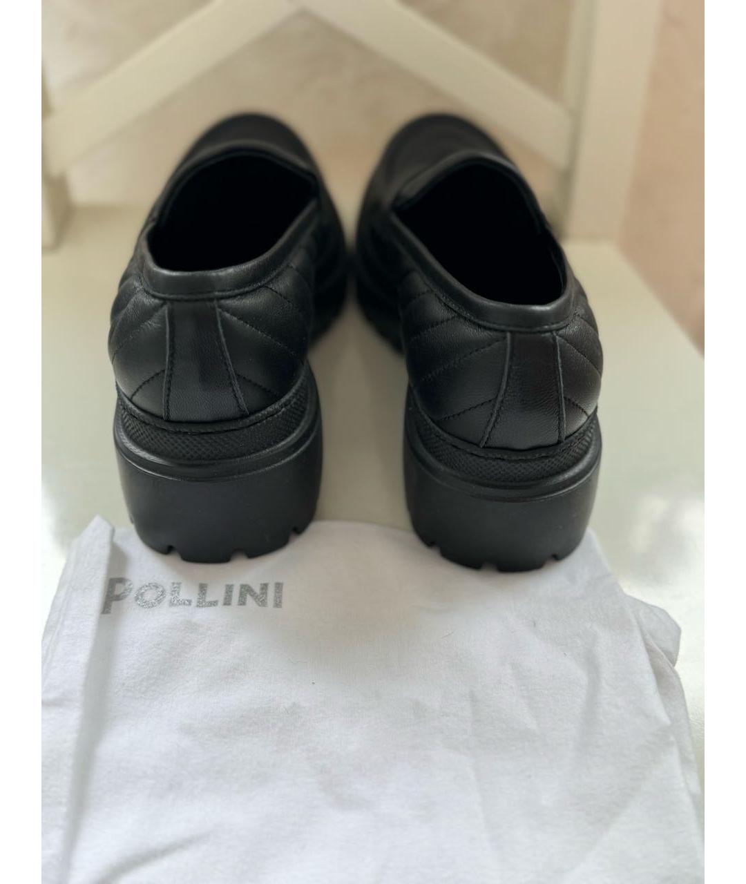 POLLINI Черные кожаные лоферы, фото 4