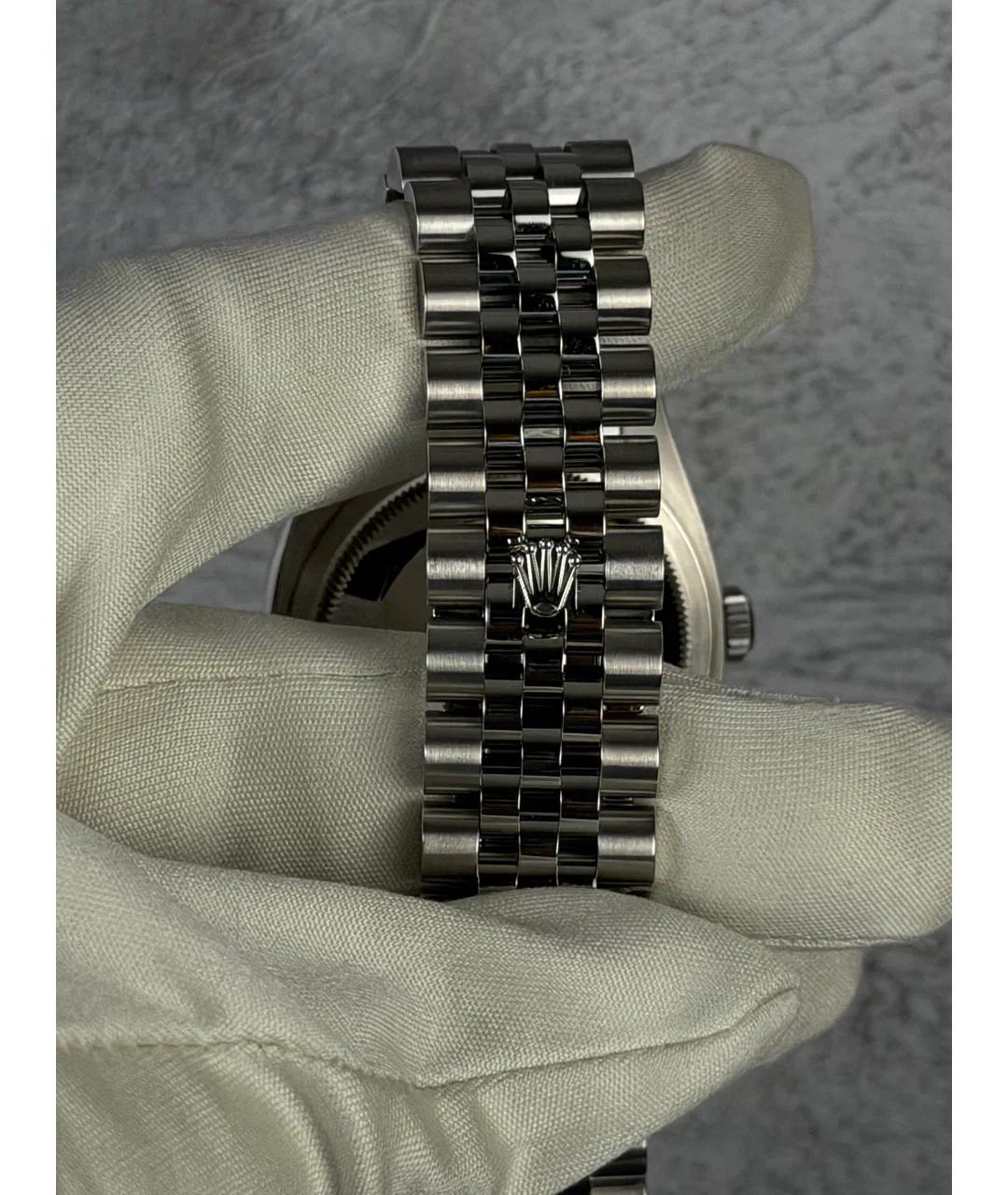 ROLEX Черные часы из белого золота, фото 6