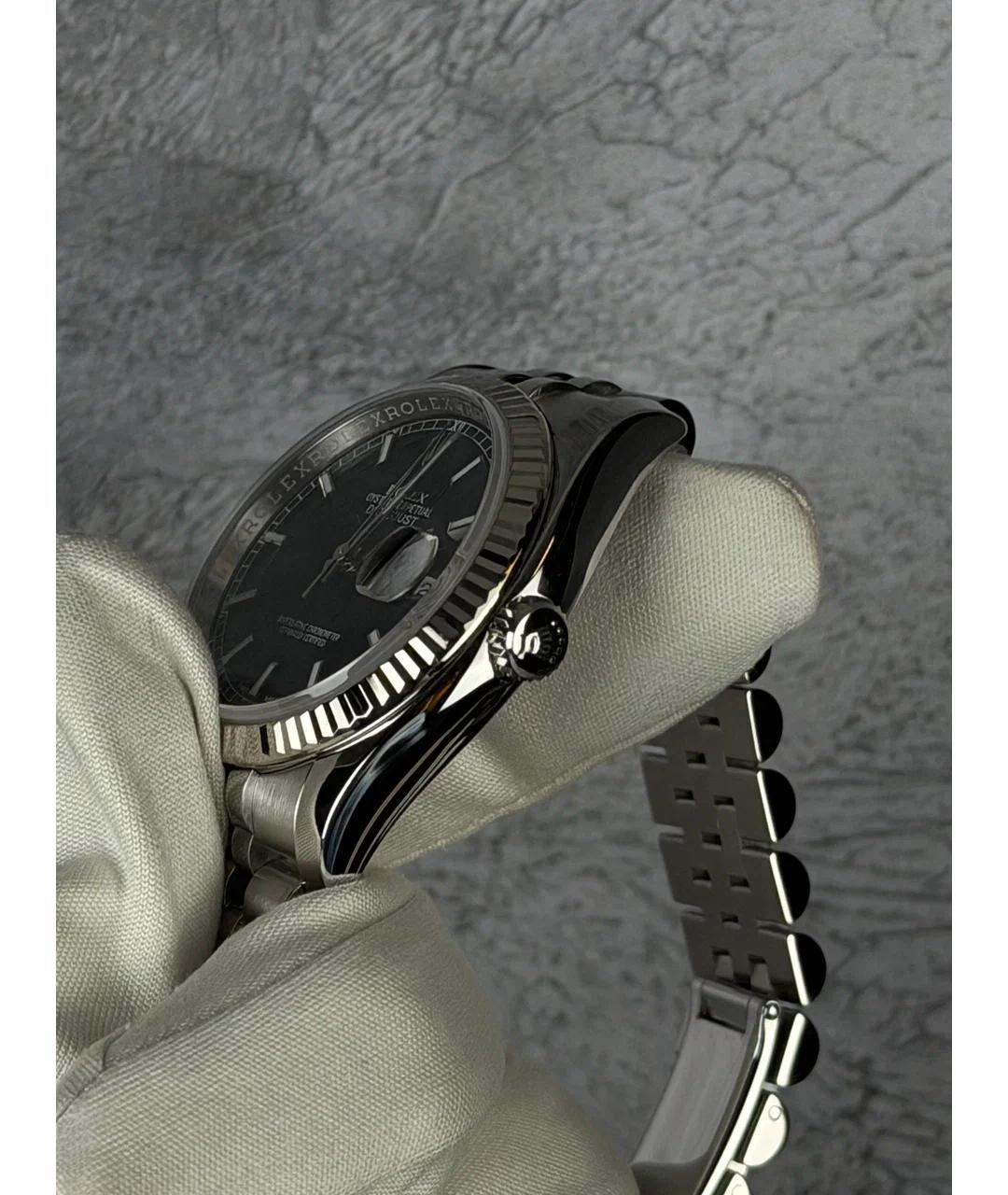 ROLEX Черные часы из белого золота, фото 3