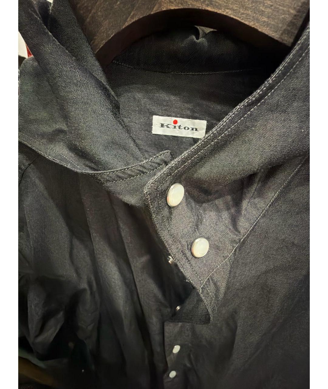 KITON Черная хлопковая кэжуал рубашка, фото 3