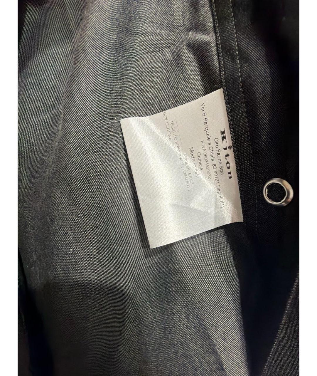 KITON Черная хлопковая кэжуал рубашка, фото 5