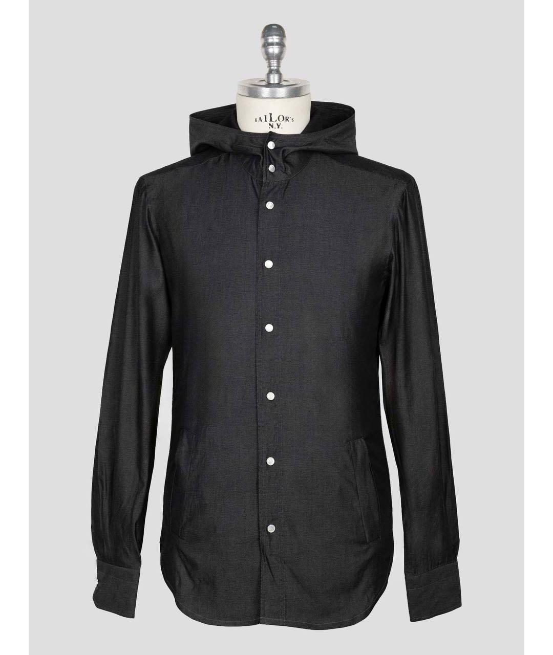 KITON Черная хлопковая кэжуал рубашка, фото 6
