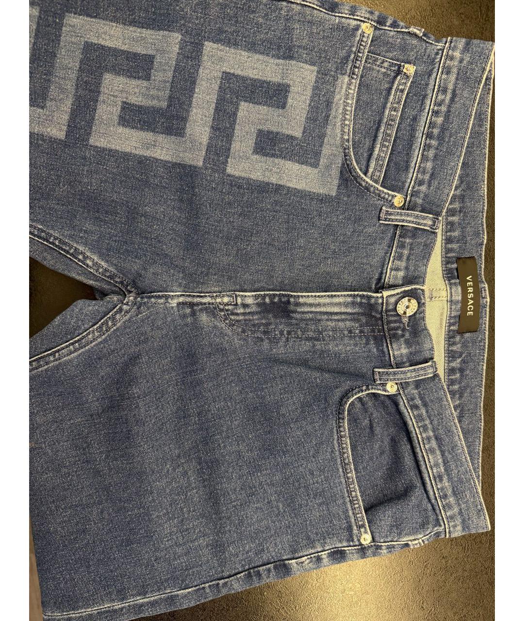 VERSACE Синие хлопко-эластановые джинсы, фото 3