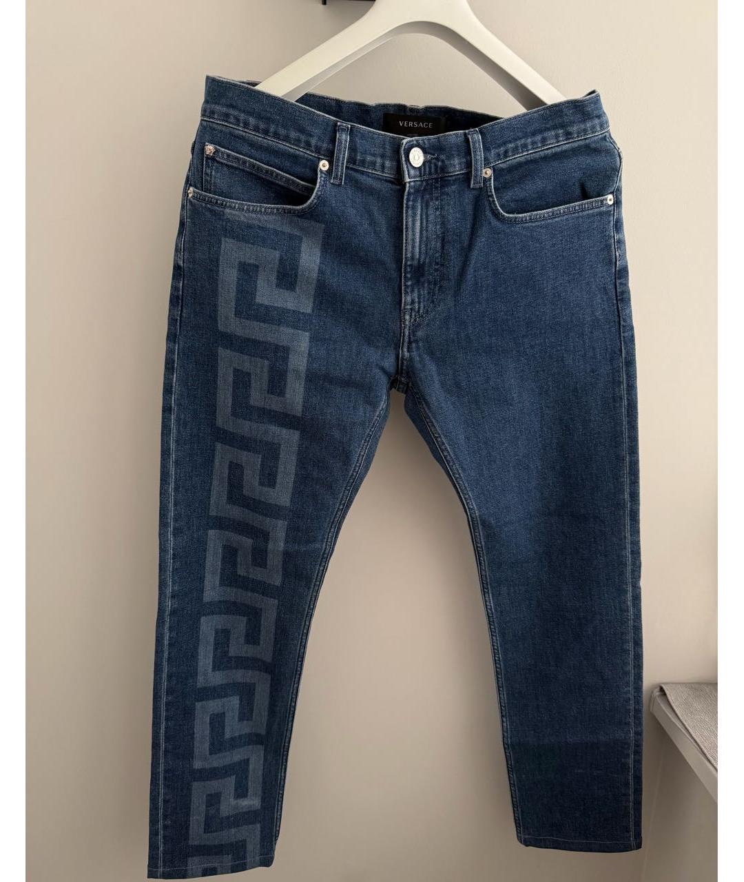 VERSACE Синие хлопко-эластановые джинсы, фото 7
