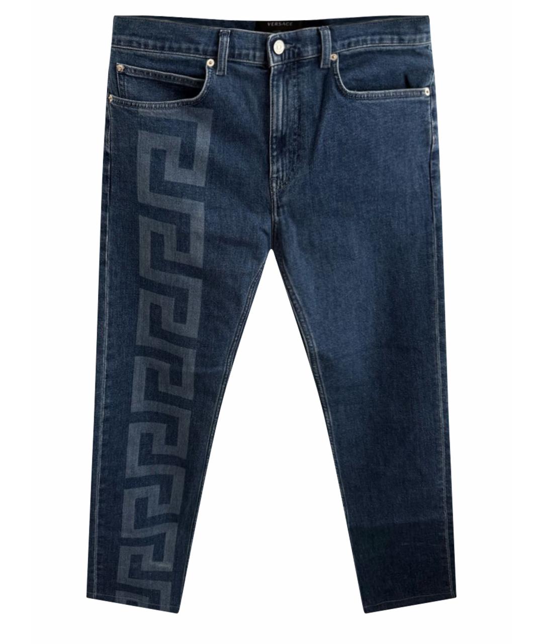 VERSACE Синие хлопко-эластановые джинсы, фото 1