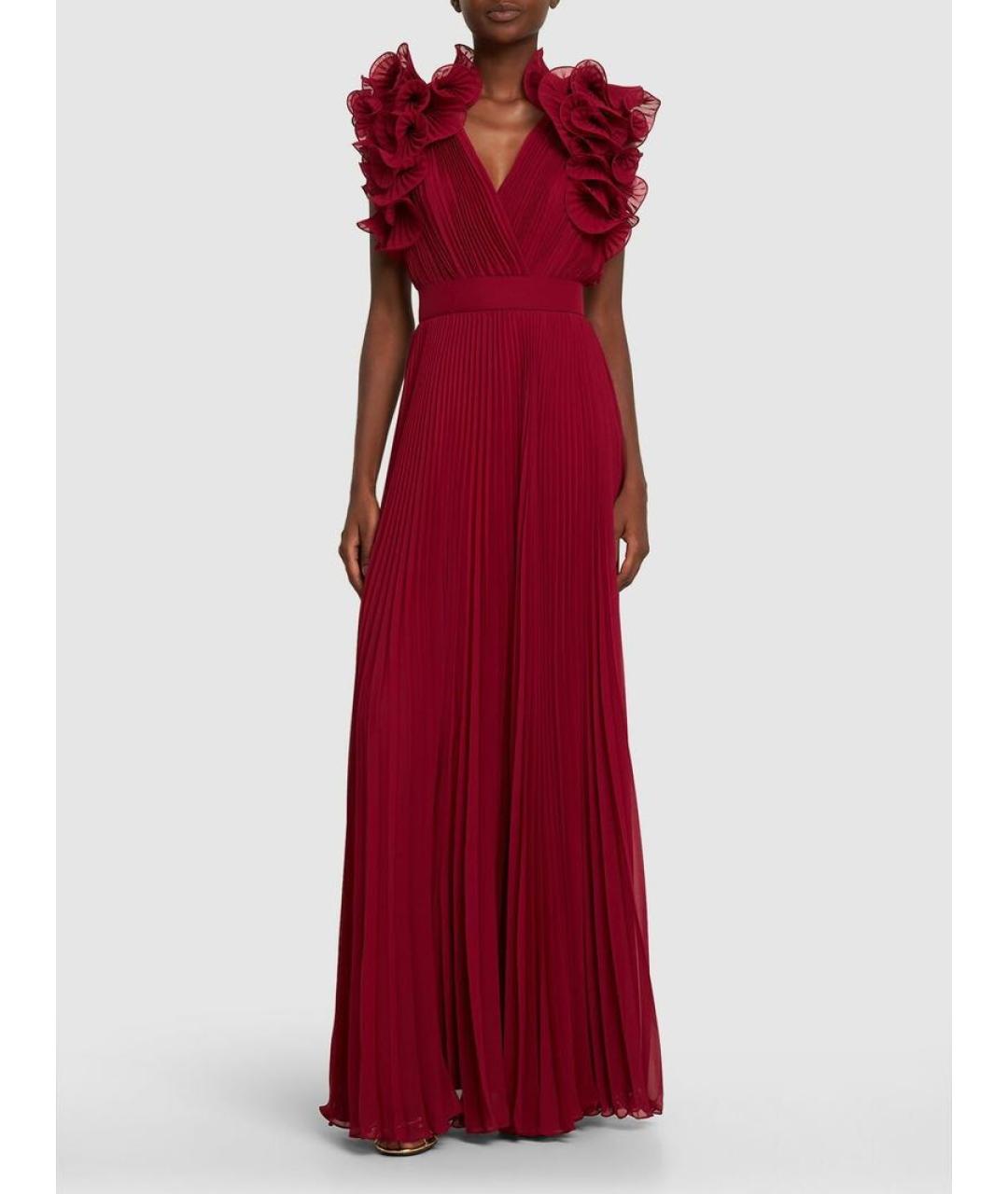 ELIE SAAB Бордовое полиэстеровое вечернее платье, фото 3