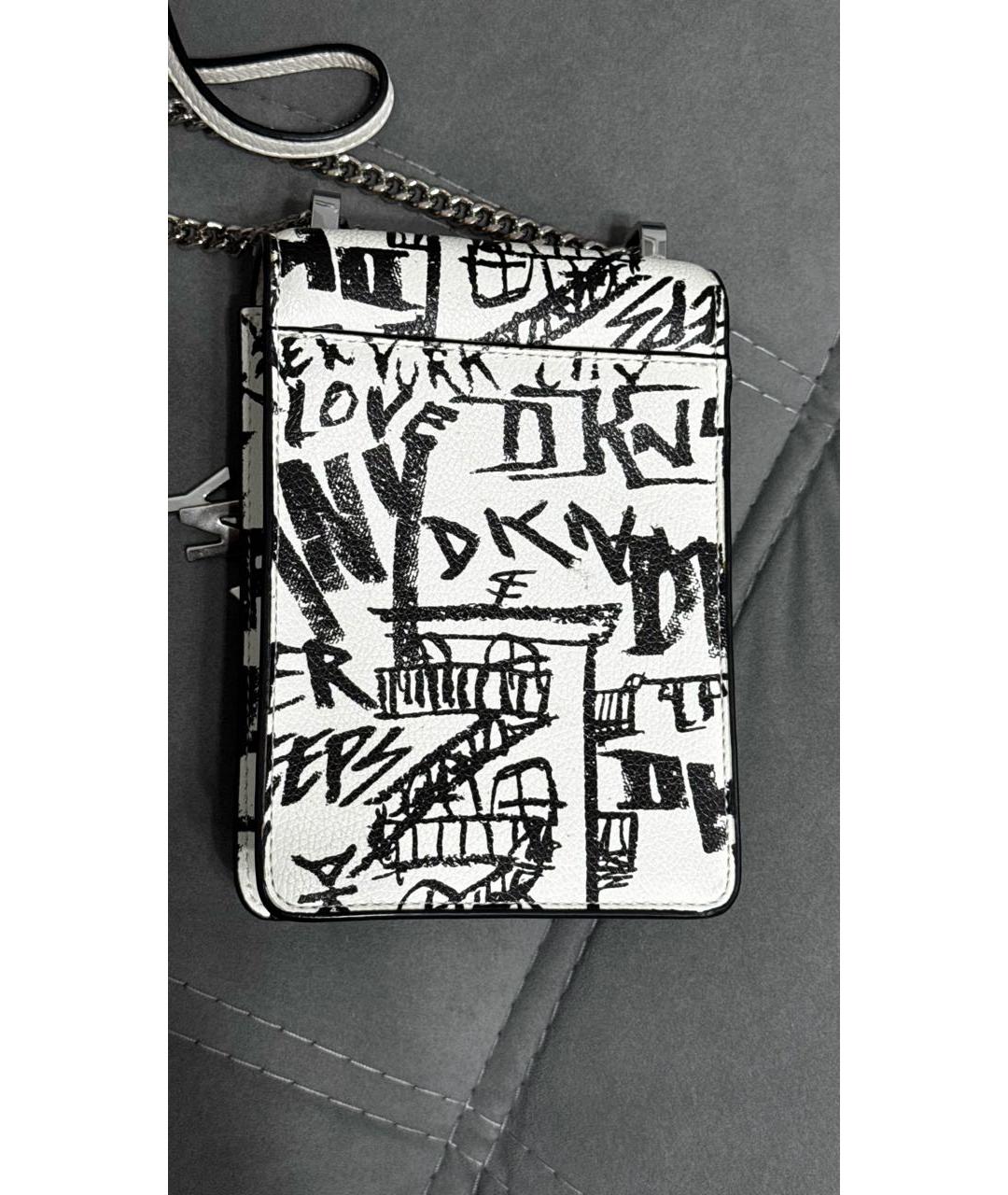 DKNY Белая кожаная сумка через плечо, фото 3