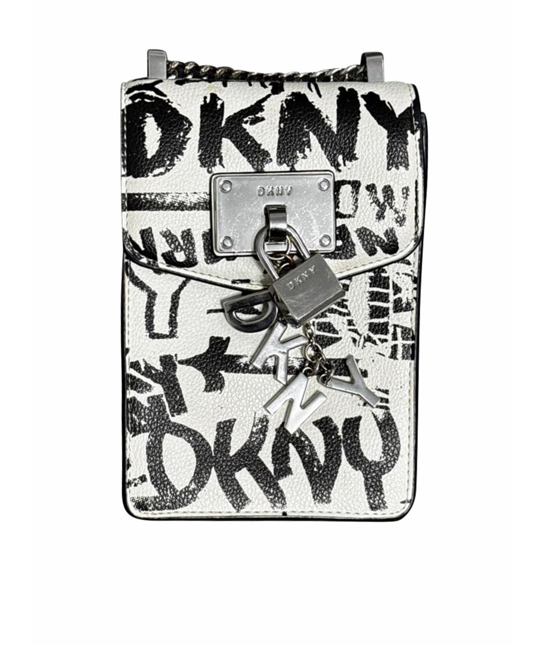 DKNY Белая кожаная сумка через плечо, фото 1