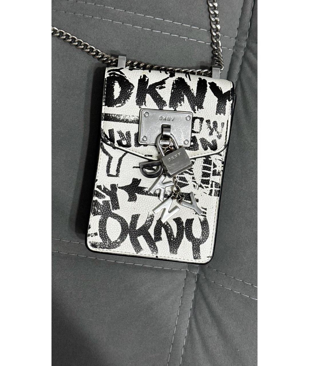 DKNY Белая кожаная сумка через плечо, фото 2