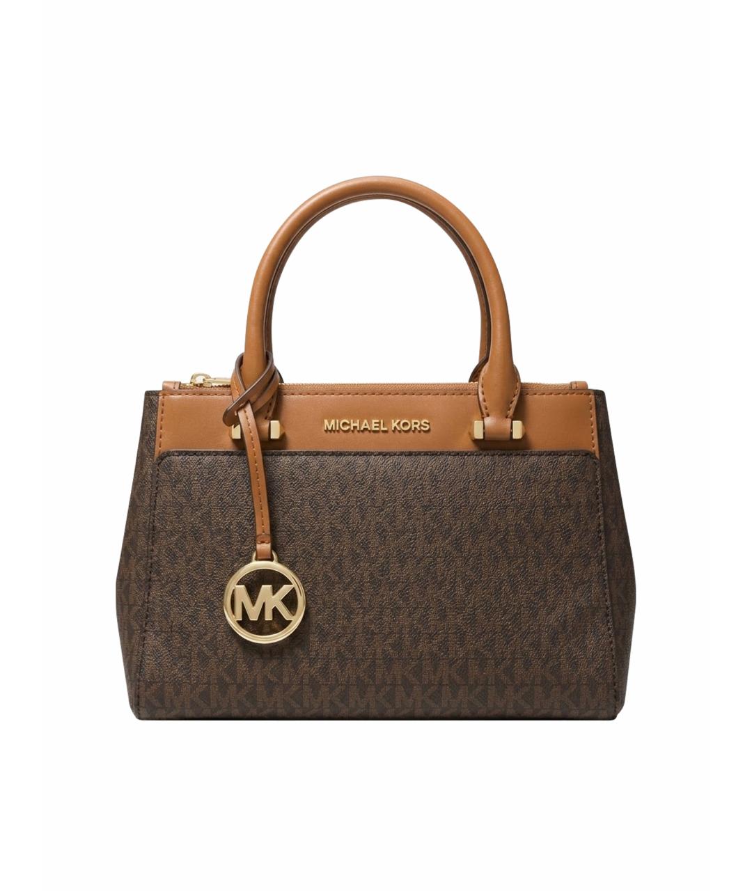 MICHAEL KORS Коричневая кожаная сумка с короткими ручками, фото 1