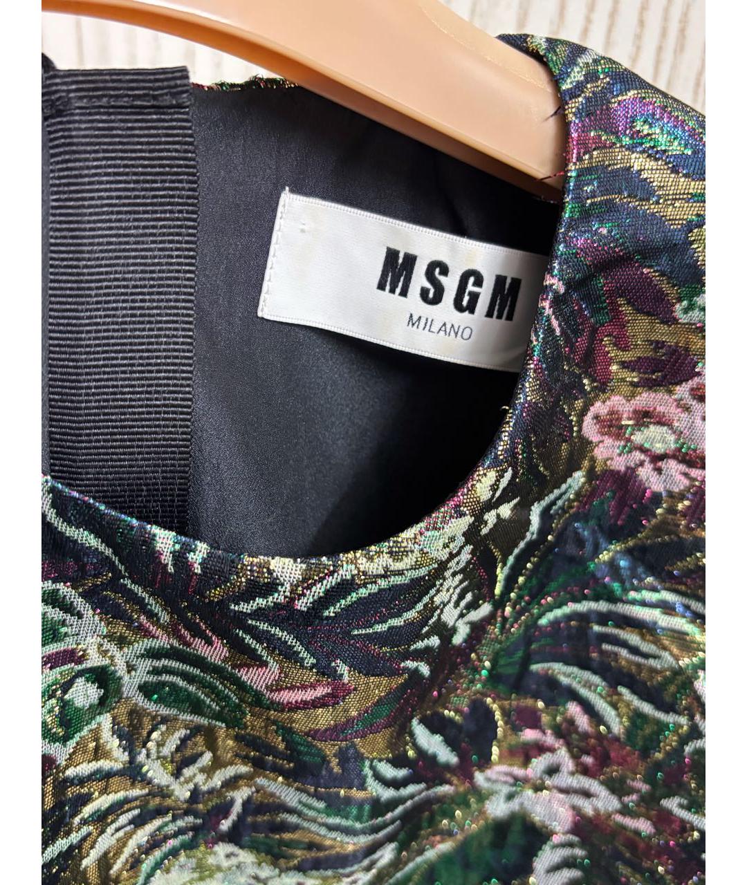 MSGM Зеленое полиэстеровое коктейльное платье, фото 4