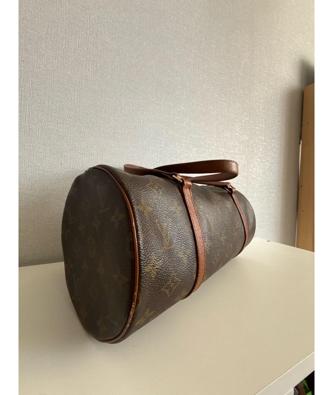 LOUIS VUITTON Коричневая сумка с короткими ручками из искусственной кожи, фото 3