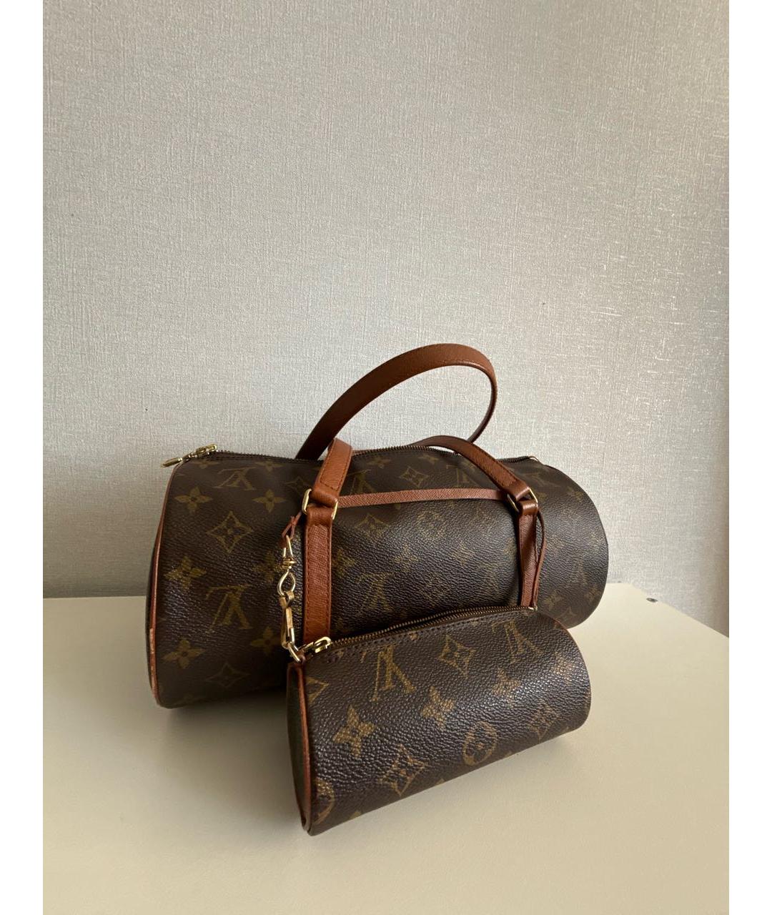 LOUIS VUITTON Коричневая сумка с короткими ручками из искусственной кожи, фото 2