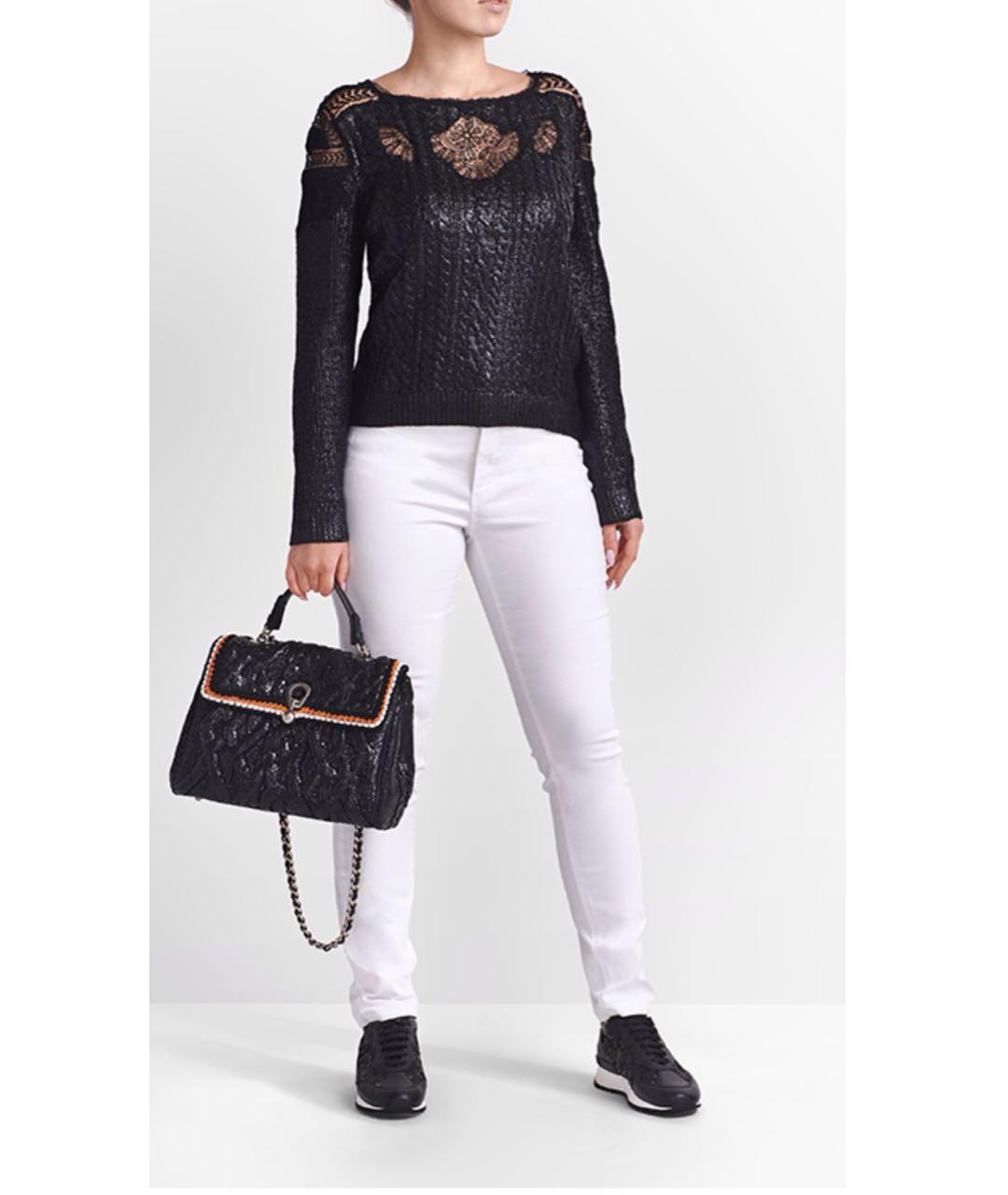 ERMANNO SCERVINO Черная хлопковая сумка с короткими ручками, фото 2