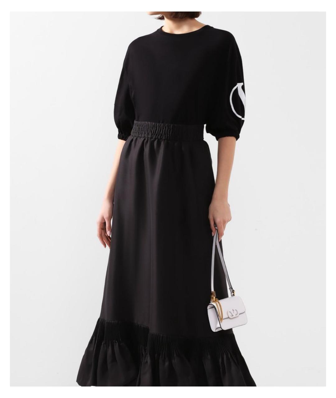 VALENTINO Черная хлопковая футболка, фото 4