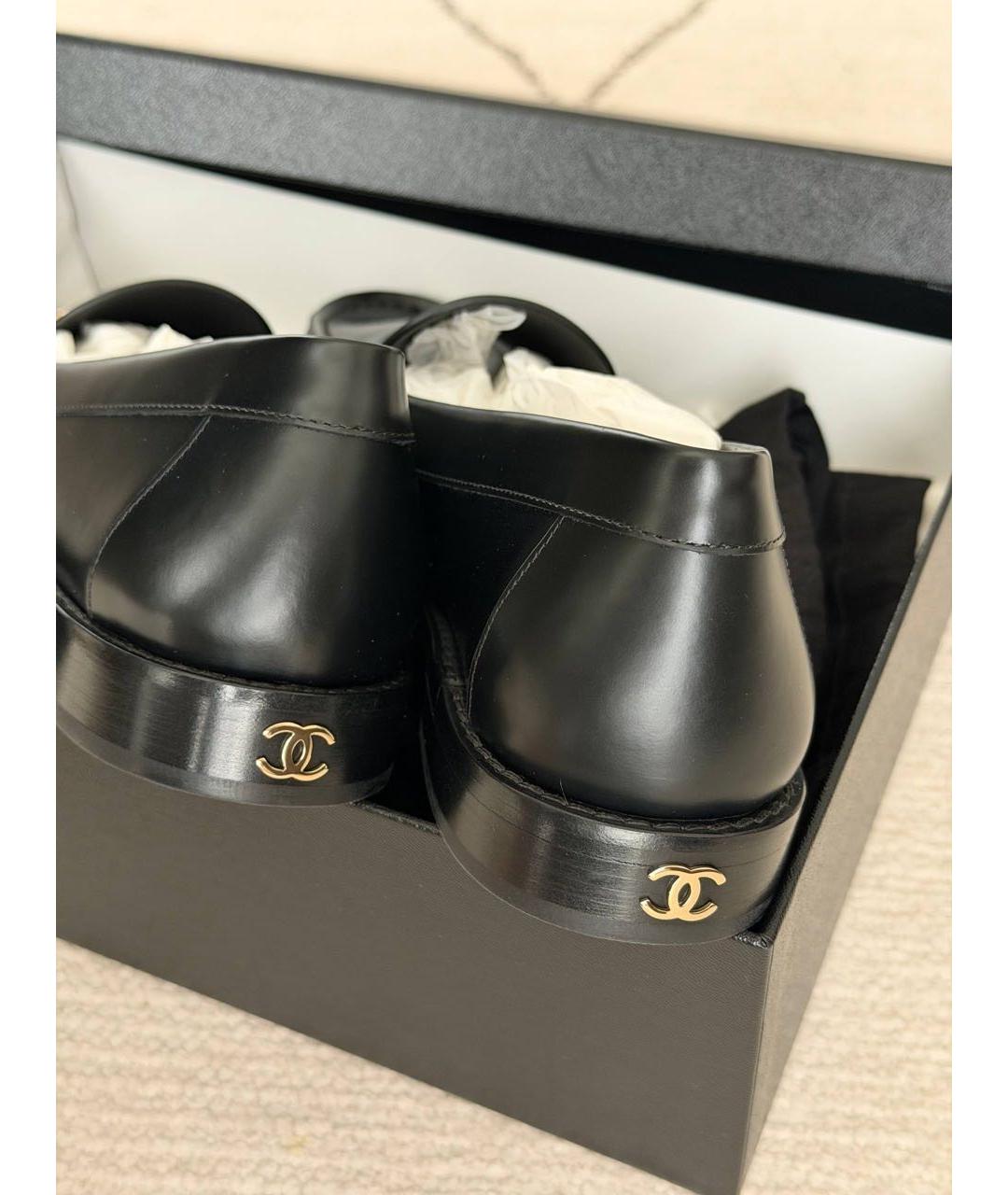 CHANEL Черные кожаные лоферы, фото 3