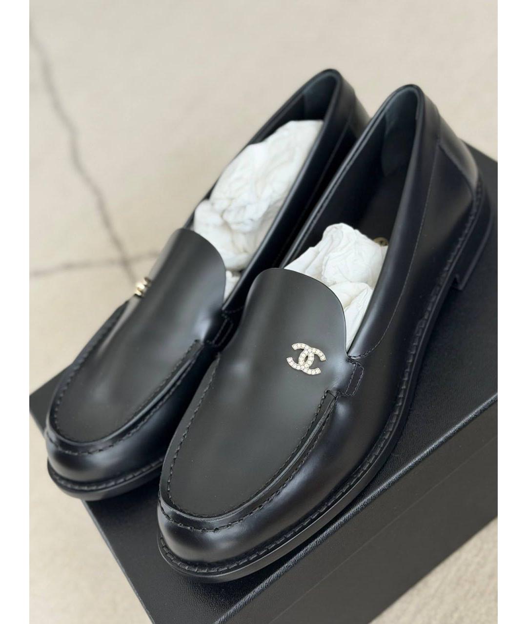 CHANEL Черные кожаные лоферы, фото 2