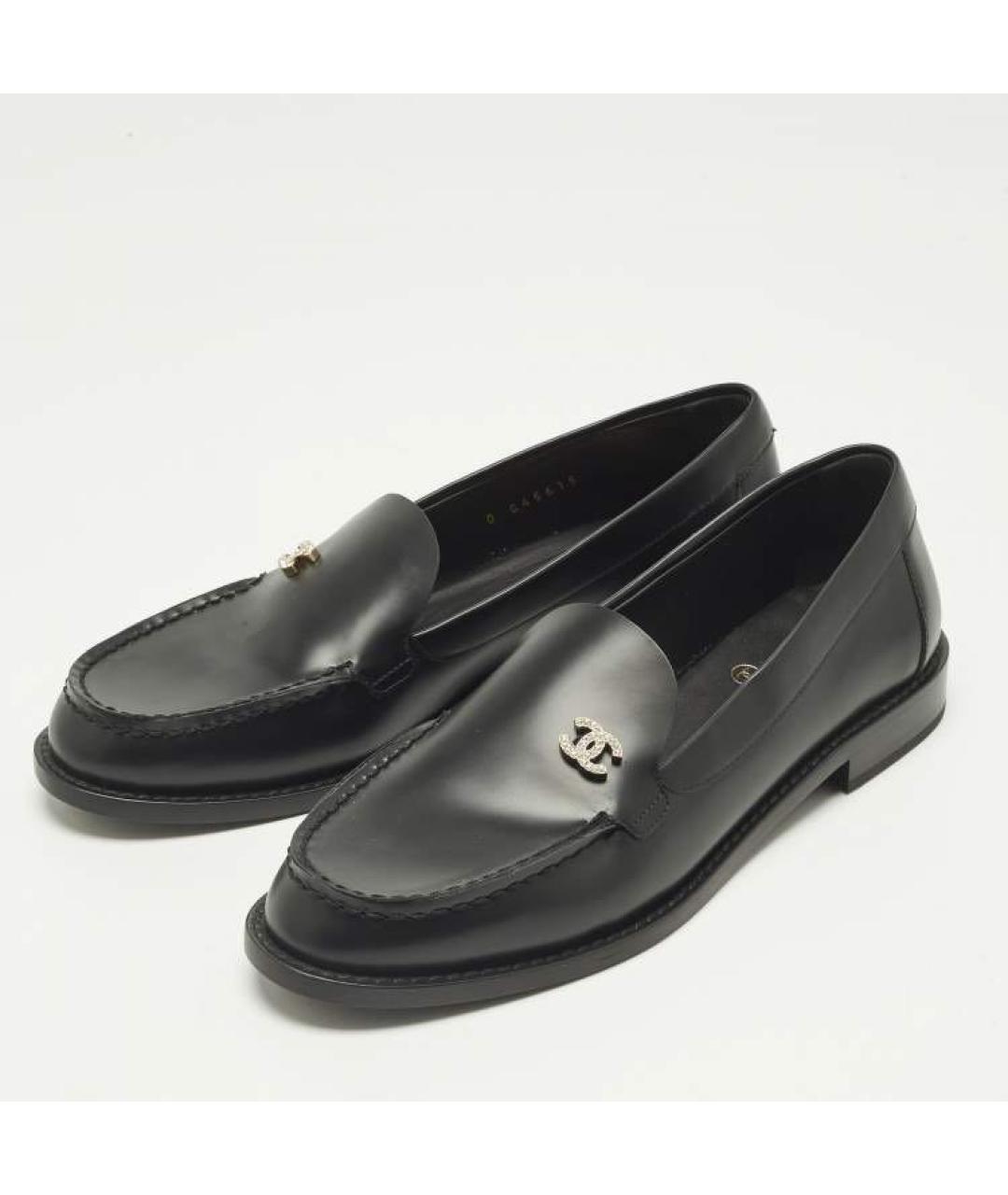 CHANEL Черные кожаные лоферы, фото 5