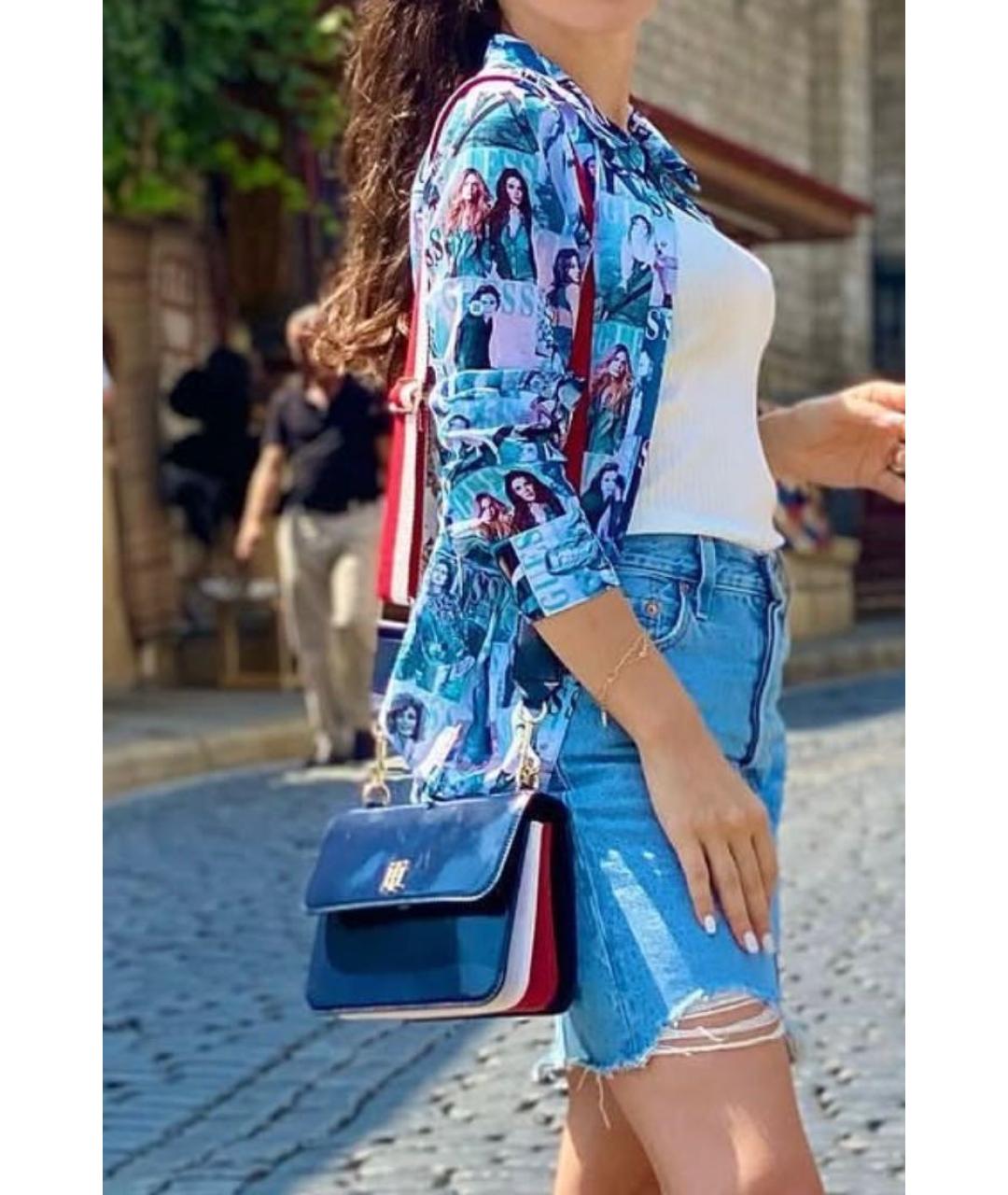 TOMMY HILFIGER Темно-синяя сумка через плечо из искусственной кожи, фото 6