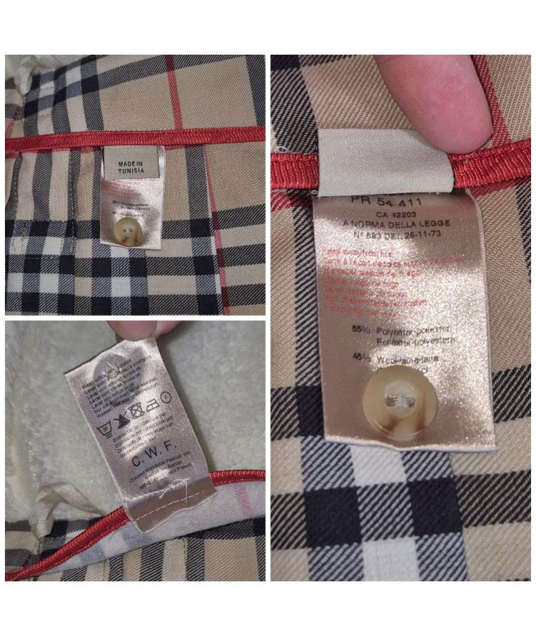 BURBERRY Бежевая шерстяная юбка мини, фото 9