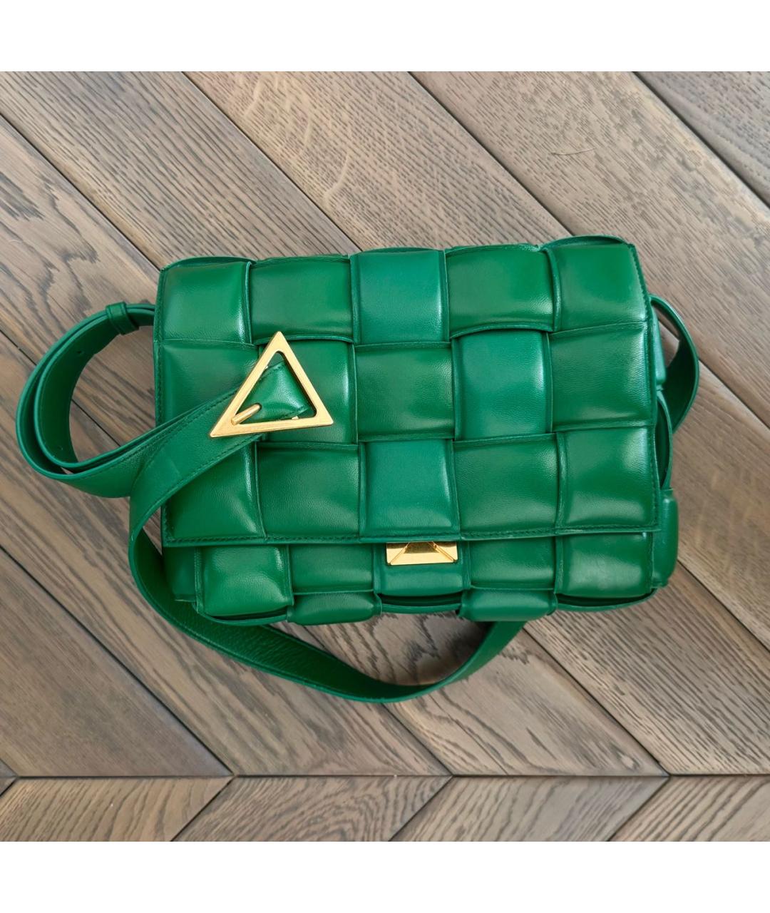 BOTTEGA VENETA Зеленая кожаная сумка через плечо, фото 9