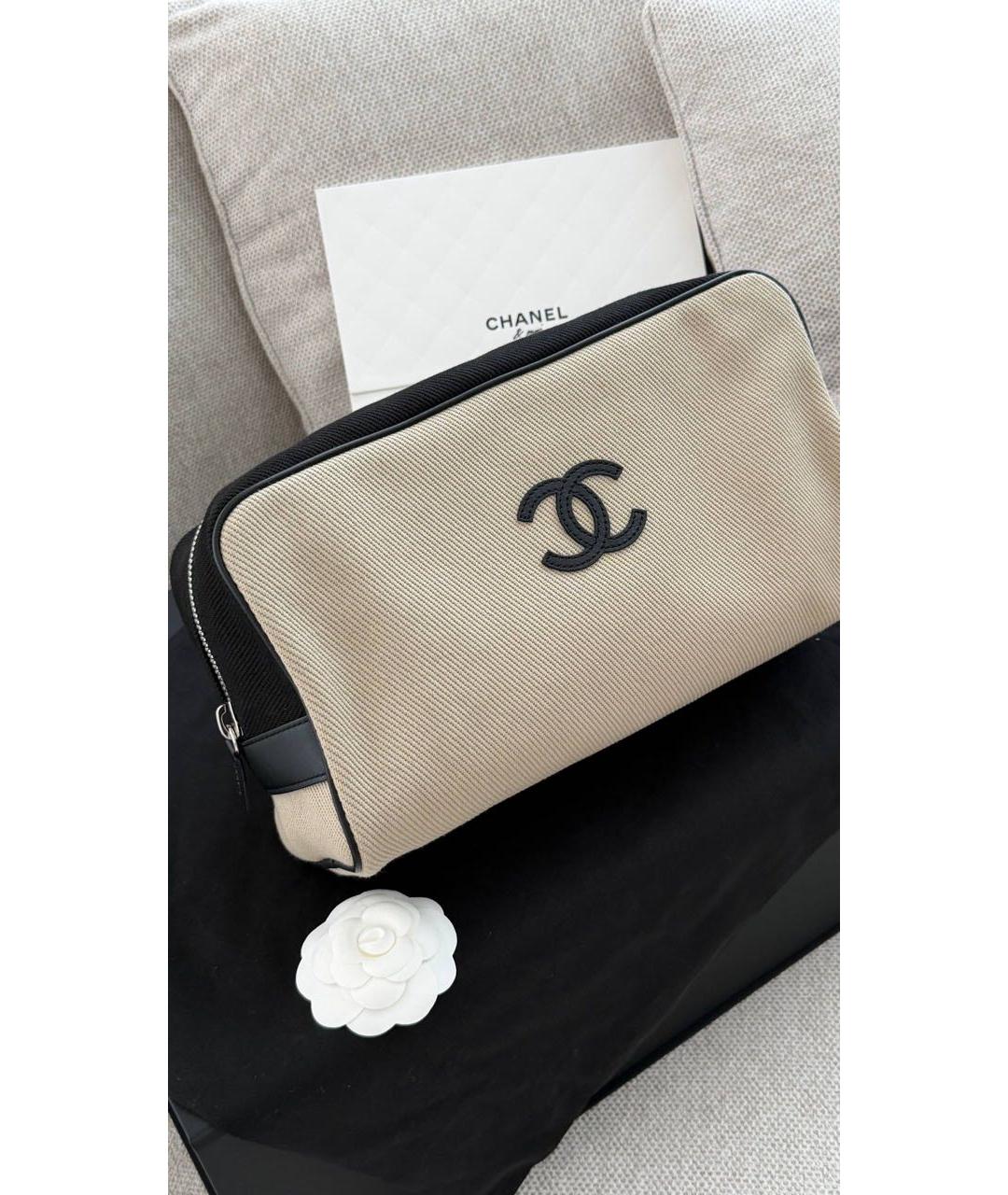 CHANEL Бежевая деним пляжная сумка, фото 3