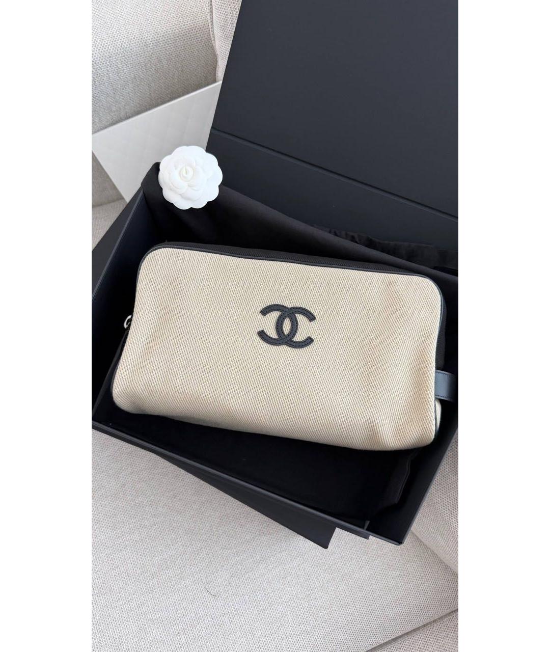 CHANEL Бежевая деним пляжная сумка, фото 2