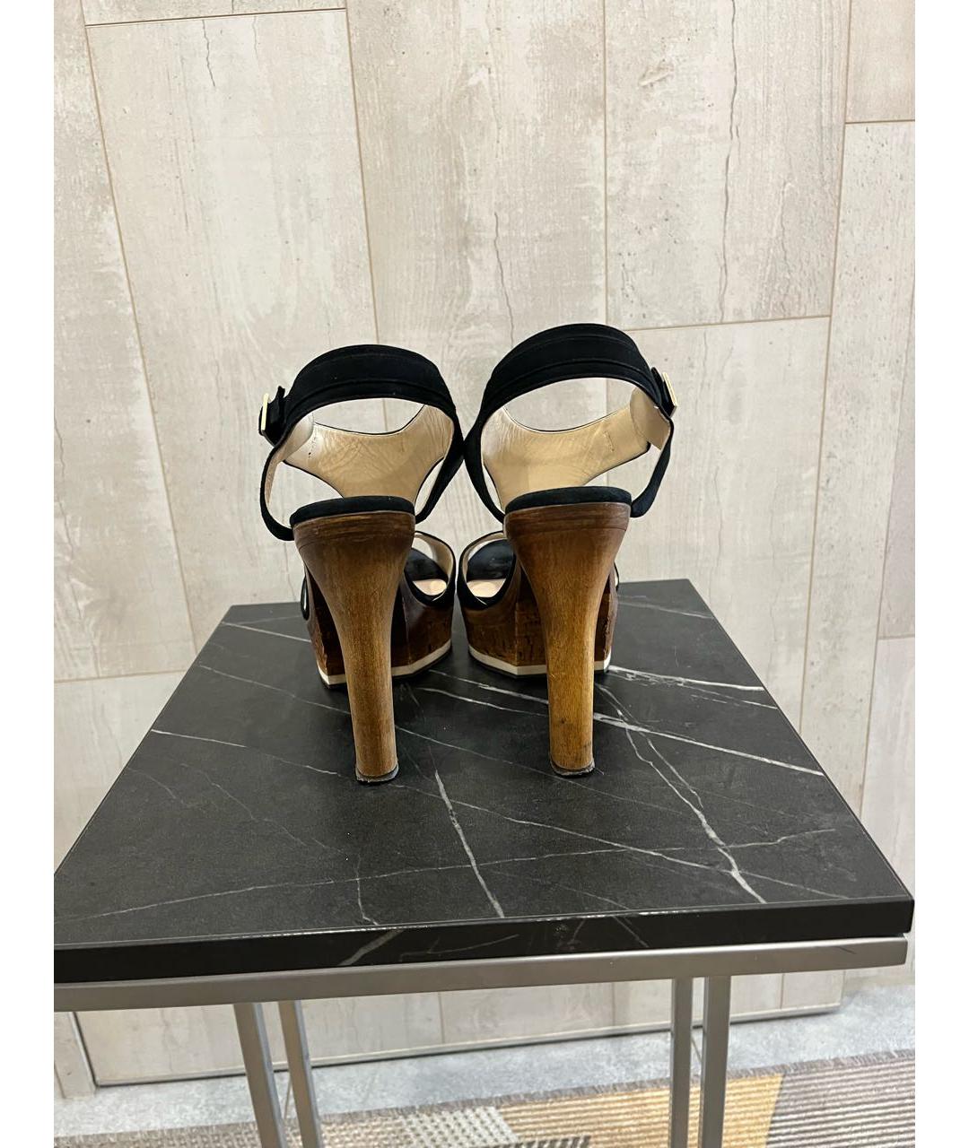 JIMMY CHOO Черные замшевые босоножки, фото 4