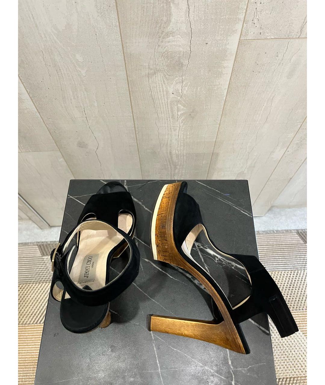 JIMMY CHOO Черные замшевые босоножки, фото 5