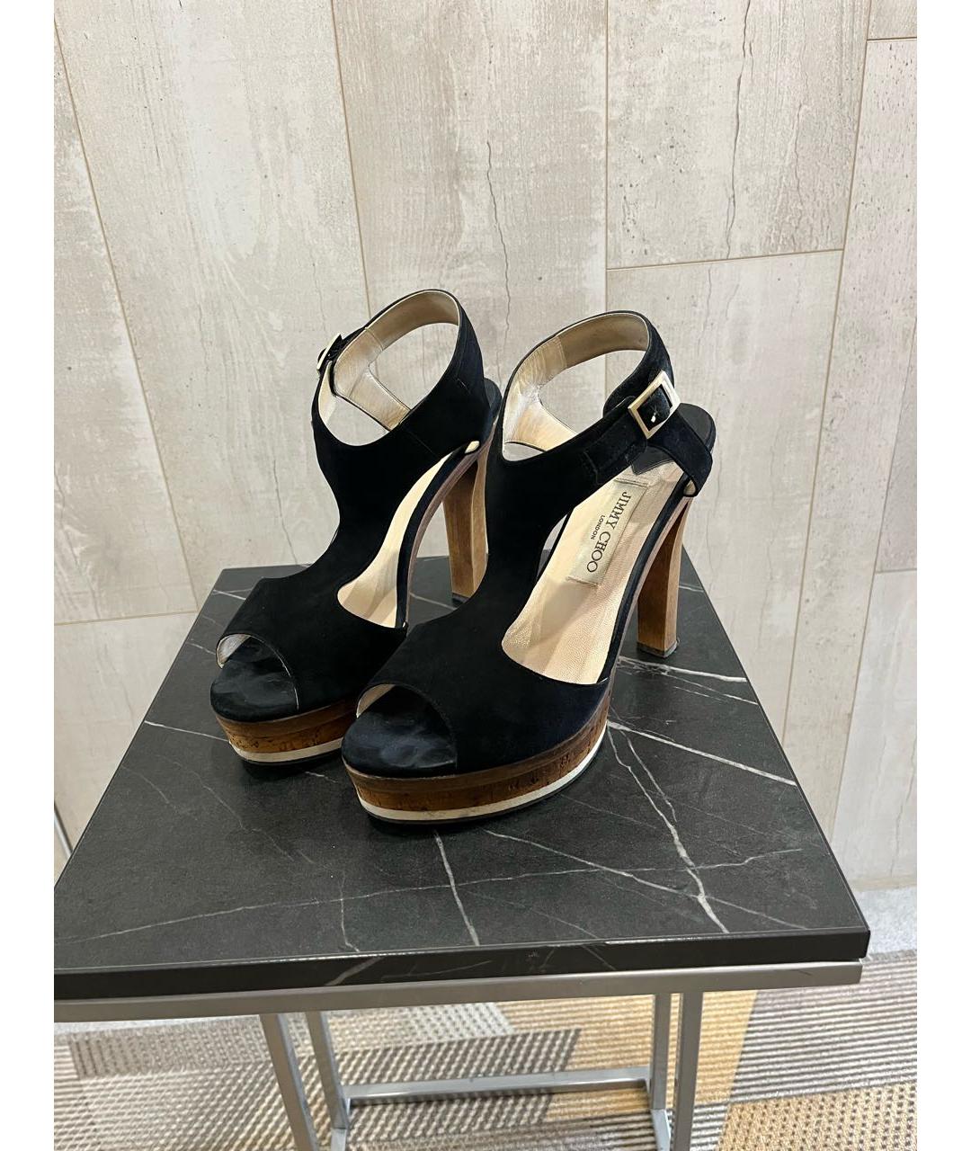 JIMMY CHOO Черные замшевые босоножки, фото 2