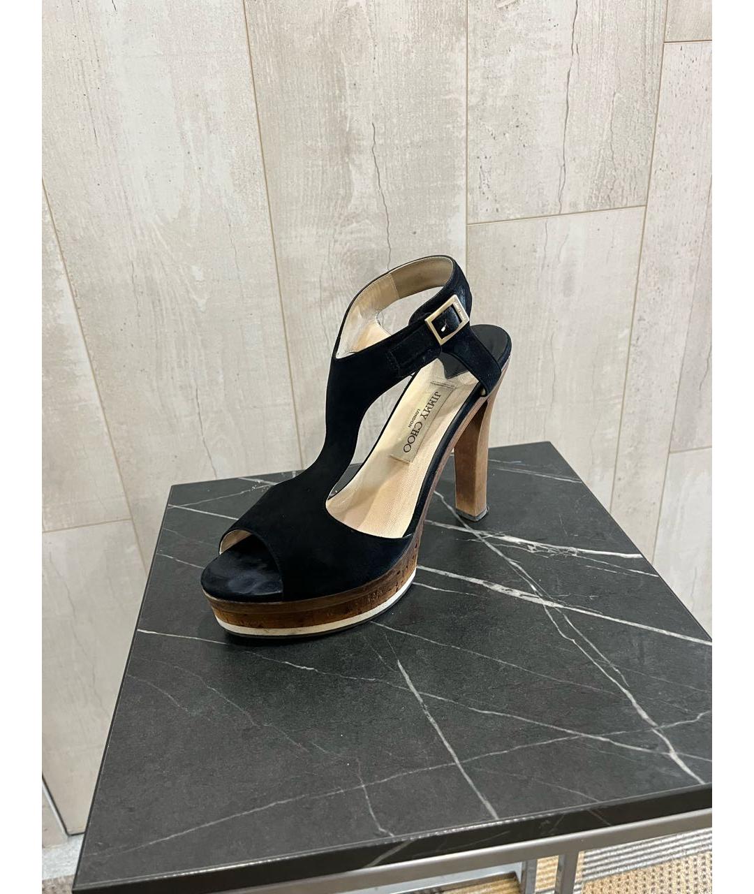 JIMMY CHOO Черные замшевые босоножки, фото 6