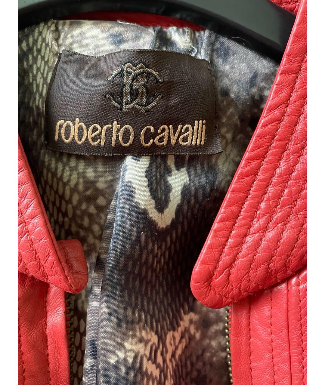 ROBERTO CAVALLI Красная кожаная куртка, фото 3