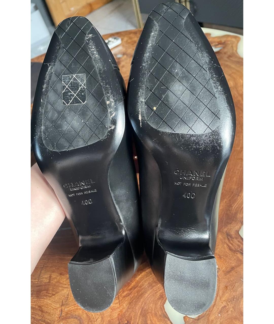 CHANEL Черные кожаные туфли, фото 5