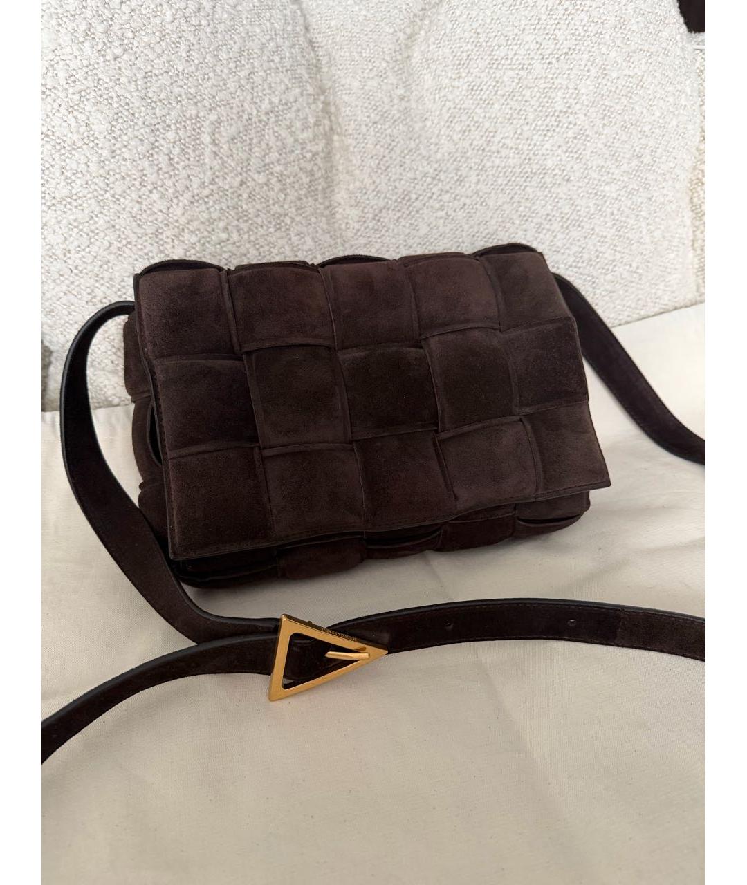 BOTTEGA VENETA Коричневая замшевая сумка через плечо, фото 8