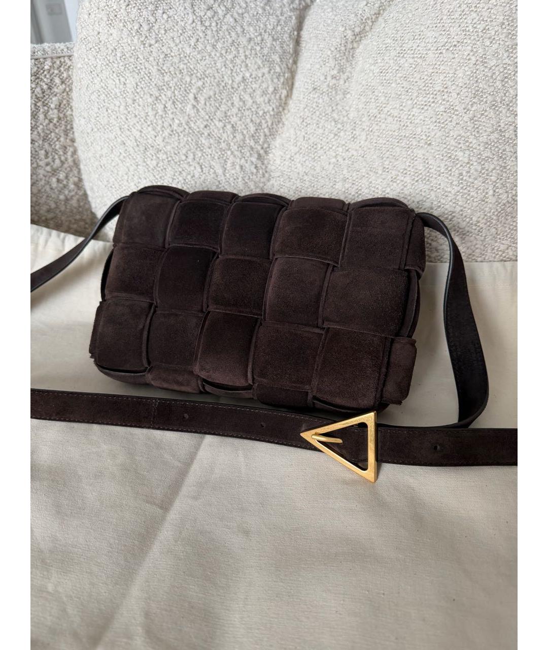 BOTTEGA VENETA Коричневая замшевая сумка через плечо, фото 6