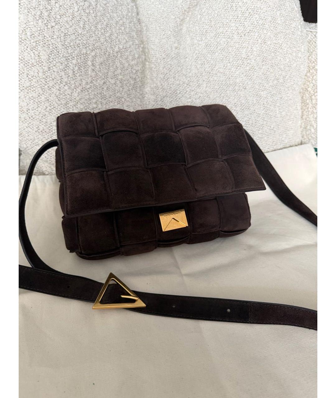 BOTTEGA VENETA Коричневая замшевая сумка через плечо, фото 2
