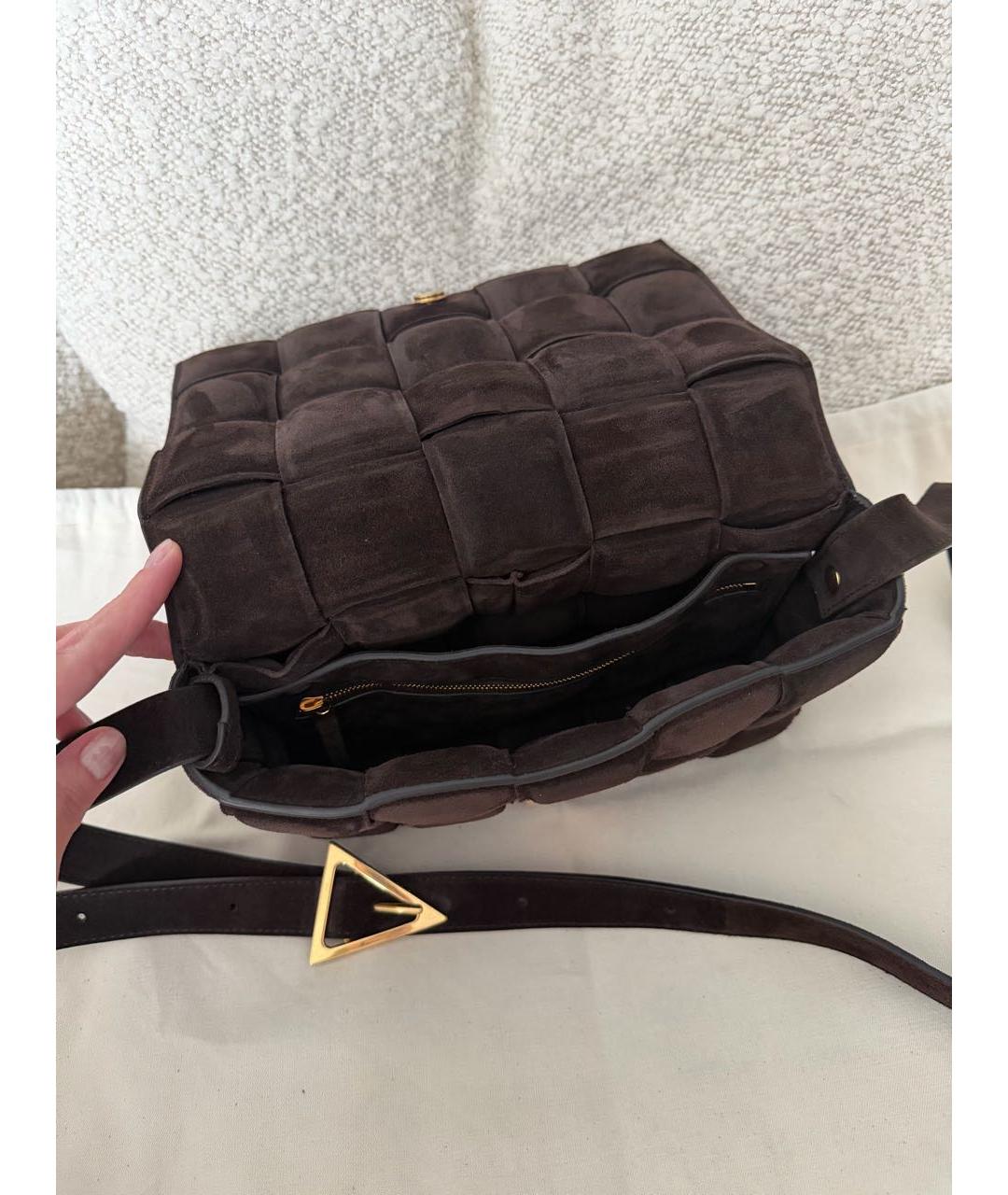 BOTTEGA VENETA Коричневая замшевая сумка через плечо, фото 3