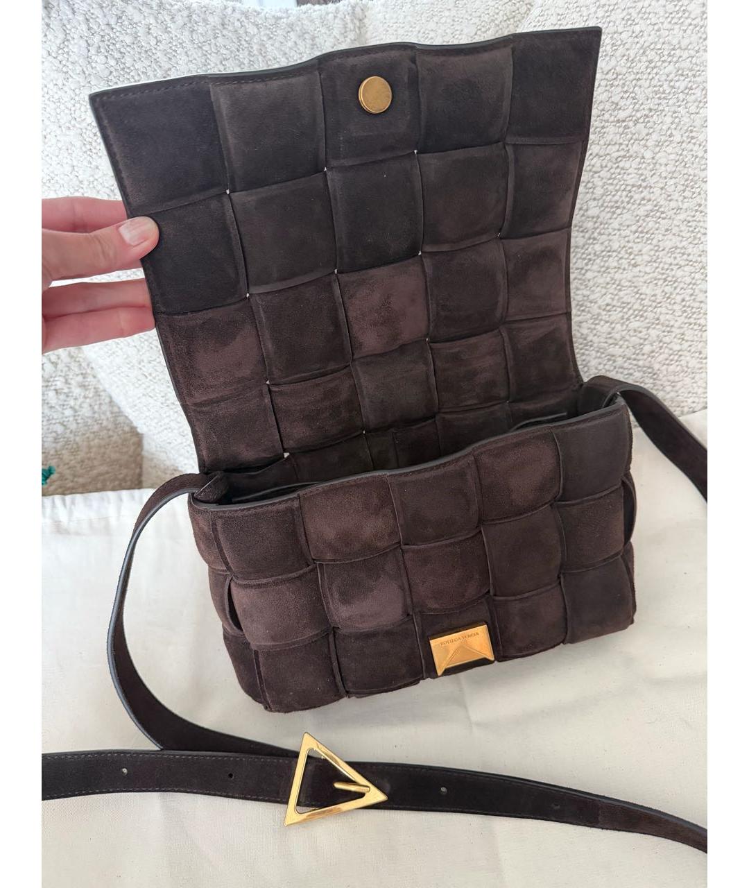 BOTTEGA VENETA Коричневая замшевая сумка через плечо, фото 4