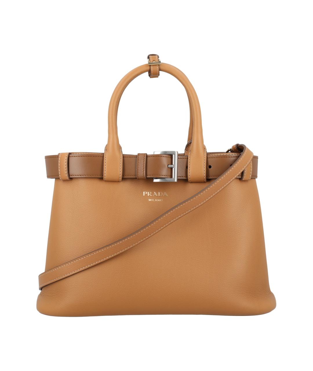 PRADA Коричневая кожаная сумка тоут, фото 1