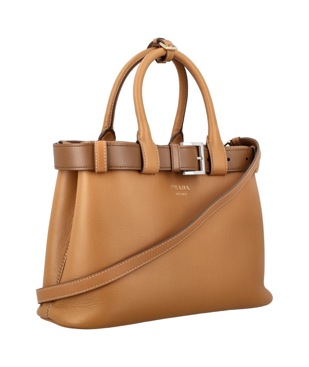 PRADA Коричневая кожаная сумка тоут, фото 2
