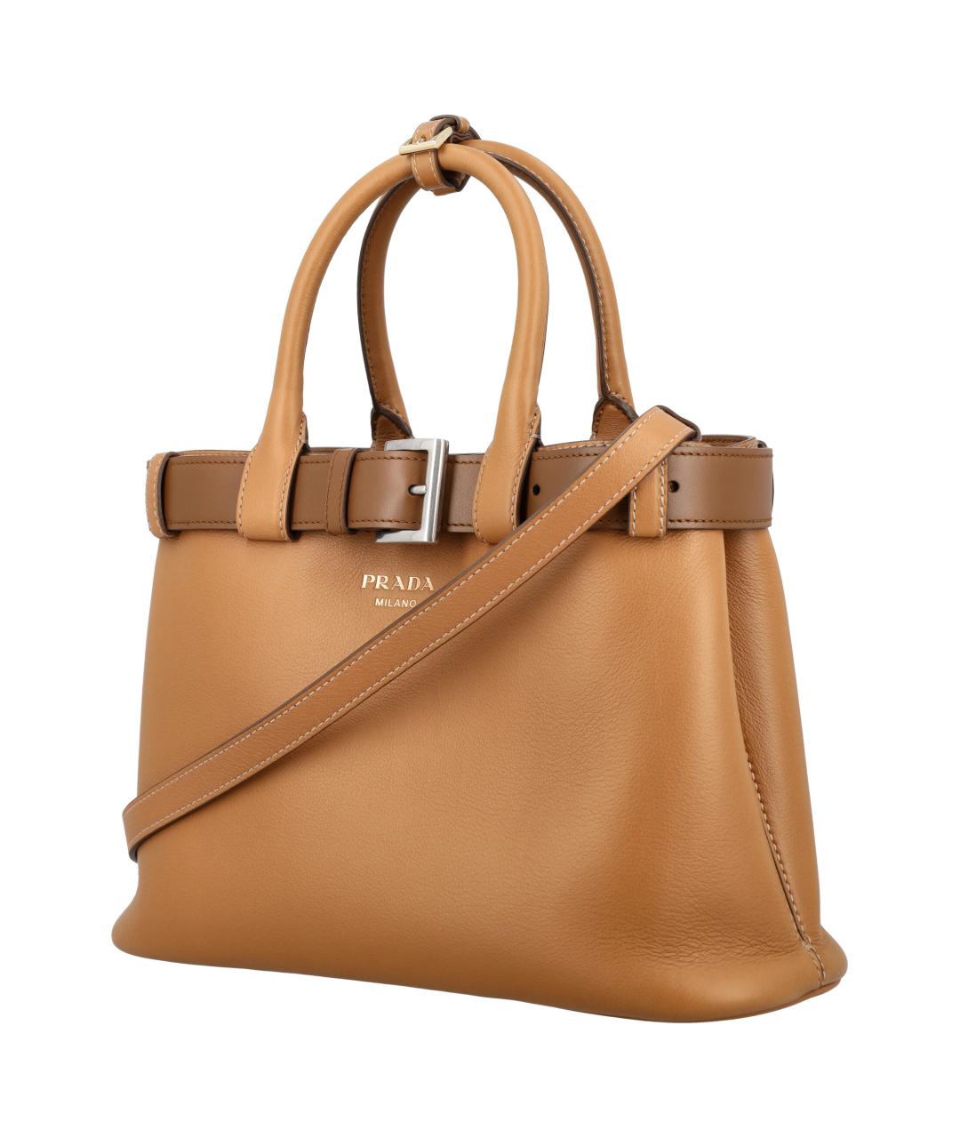 PRADA Коричневая кожаная сумка тоут, фото 3