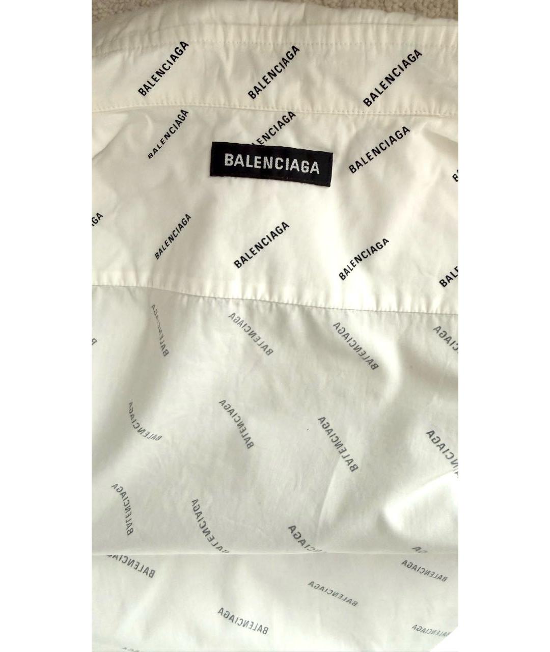 BALENCIAGA Белая хлопковая классическая рубашка, фото 7