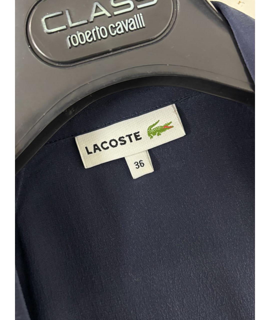 LACOSTE Темно-синее шелковое повседневное платье, фото 4