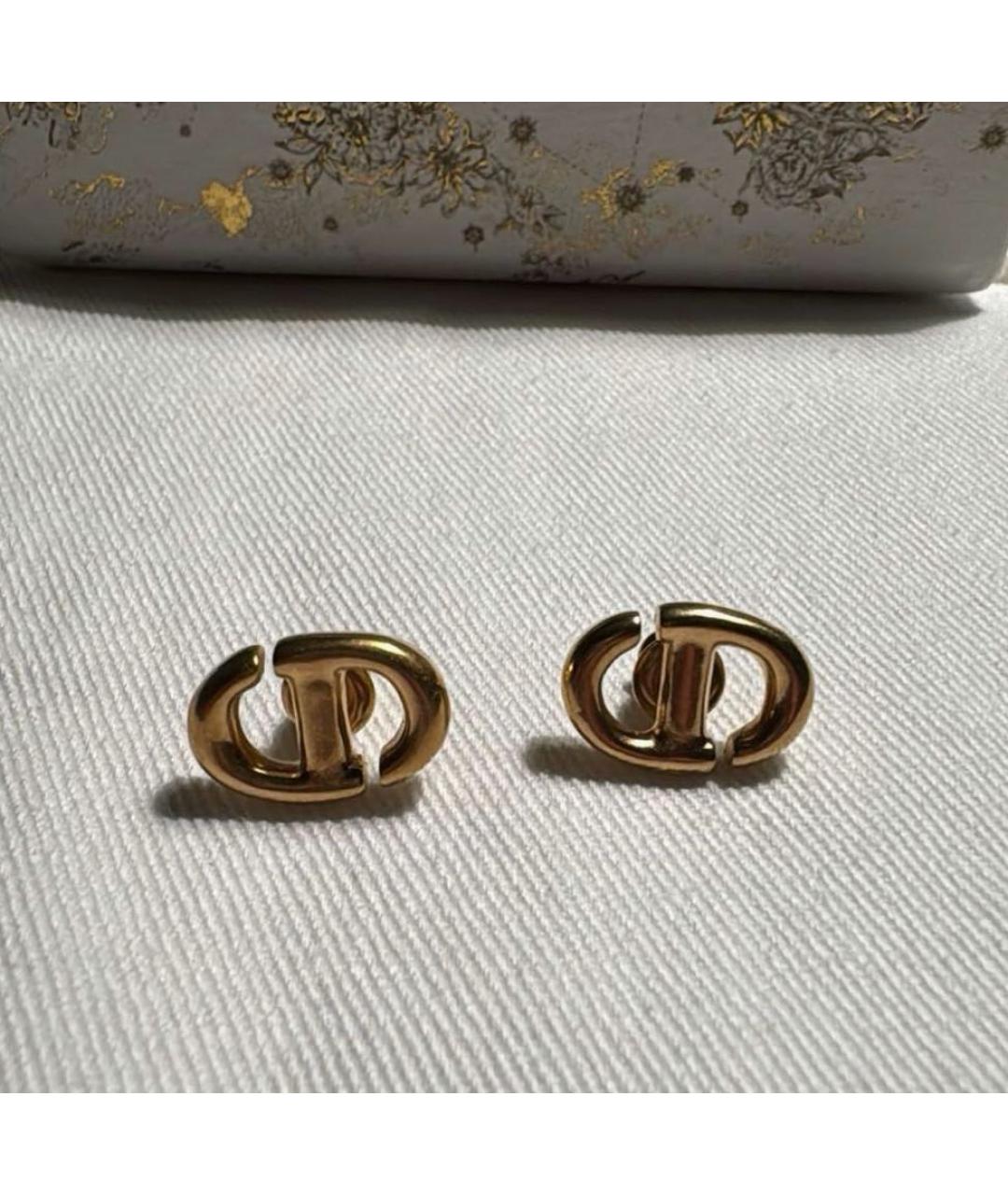 CHRISTIAN DIOR Золотые металлические серьги, фото 9